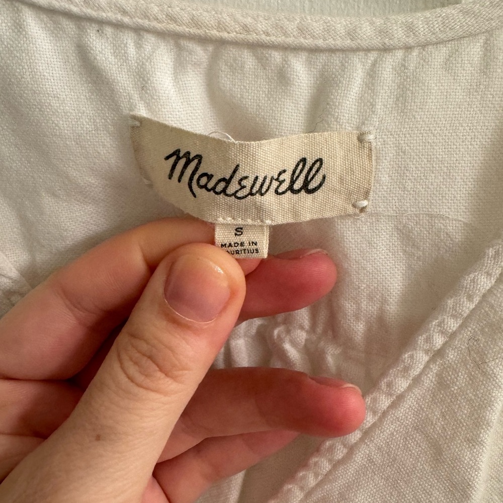 Madewell Wrap Top Size Small In White - image 3